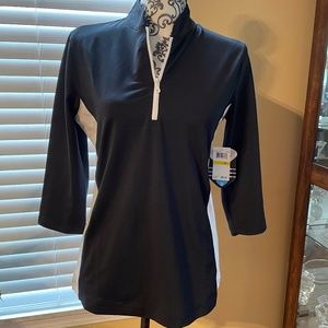 Callaway NWT Women's 3/4 Sleeve Activewear Top with Zipper Lightweight Medium